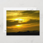 Goldener Sonnenuntergang Postkarte (Vorne/Hinten)