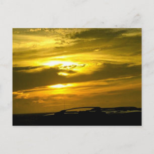 Goldener Sonnenuntergang Postkarte