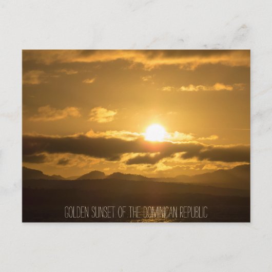 Goldener Sonnenuntergang Postkarte (Vorderseite)