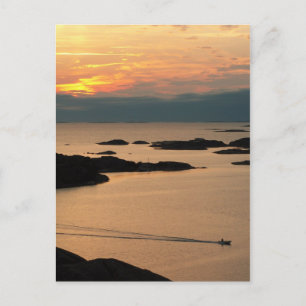 Goldener Sonnenuntergang Postkarte