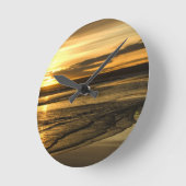 Goldener Sonnenuntergang Runde Wanduhr (Winkel)