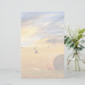 Goldener Sonnenuntergang über dem Feld Briefpapier (Stehend Vorderseite)