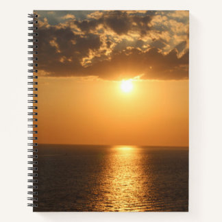 Goldener Sonnenuntergang über dem Meer - Fotografi Notizblock