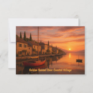 Goldener Sonnenuntergang über der Küstenstadt