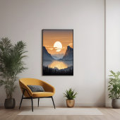 Goldener Sonnenuntergang über der majestätischen B Poster