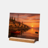 Goldener Sonnenuntergang über Küstendorf Acrylschild (Winkel)