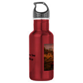 Goldener Sonnenuntergang über Küstendorf Edelstahlflasche (Rückseite)