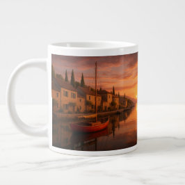Goldener Sonnenuntergang über Küstendorf Jumbo-Tasse