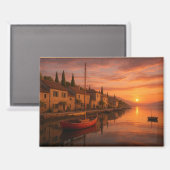 Goldener Sonnenuntergang über Küstendorf Magnet (Vorderseite/Rückseite)