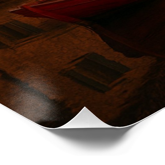 Goldener Sonnenuntergang über Küstendorf Poster (Ecke)