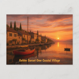 Goldener Sonnenuntergang über Küstendorf Postkarte