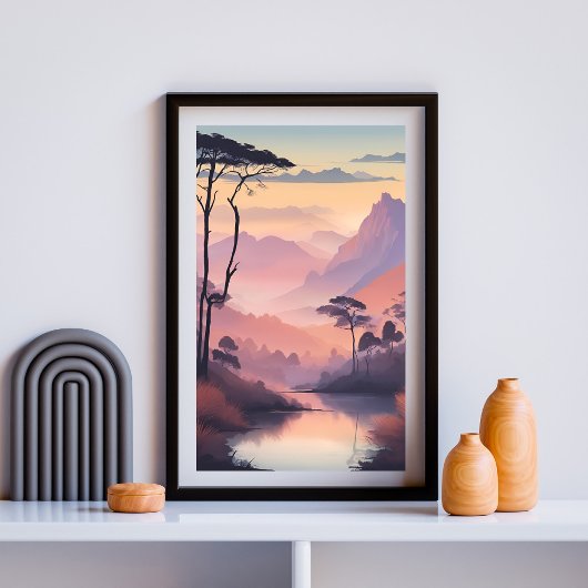 Goldener Sonnenuntergang über Serenalleen Poster