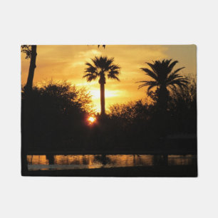Goldener Sonnenuntergang über Tucson Fußmatte