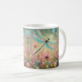 Goldener Sonnenuntergangs-Libelle Kaffeetasse (VorderseiteRechts)