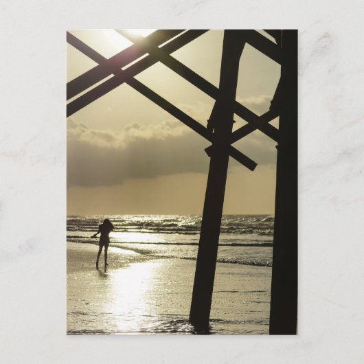 Goldener Spaziergang Postkarte (Vorderseite)