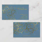 Goldener Spirale-Blätter-dekorativer DekoVintager Visitenkarte (Vorne/Hinten)