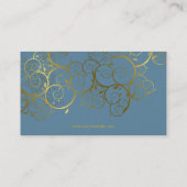 Goldener Spirale-Blätter-dekorativer DekoVintager Visitenkarte (Rückseite)