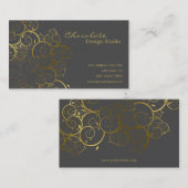 Goldener Spirale-Blätter-dekorativer DekoVintager Visitenkarte (Vorne/Hinten)