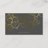 Goldener Spirale-Blätter-dekorativer DekoVintager Visitenkarte (Rückseite)