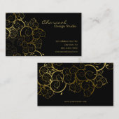 Goldener Spirale-Blätter-dekorativer DekoVintager Visitenkarte (Vorne/Hinten)