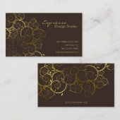 Goldener Spirale-Blätter-dekorativer DekoVintager Visitenkarte (Vorne/Hinten)
