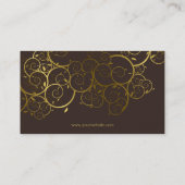 Goldener Spirale-Blätter-dekorativer DekoVintager Visitenkarte (Rückseite)