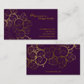 Goldener Spirale-Blätter-dekorativer DekoVintager Visitenkarte (Vorne/Hinten)