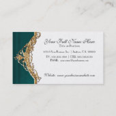 Goldener Spitze-Satin-Blick-formale elegante Visitenkarte (Rückseite)