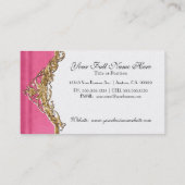 Goldener Spitze-Satin-Blick-formale elegante Visitenkarte (Rückseite)