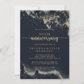 Goldener Splash 50. Hochzeitstag Einladung (Vorderseite)