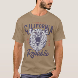 Goldener Staat Kalifornien Republik Vintager Bär T-Shirt