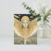 Goldener Stadtgel Postkarte (Stehend Vorderseite)