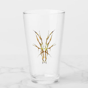 Goldener Stammeshirsch-Schädel-Jagd-Design Glas