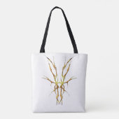 Goldener Stammeshirsch-Schädel-Jagd-Design Tasche (Rückseite)