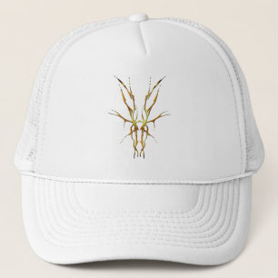 Goldener Stammeshirsch-Schädel-Jagd-Design Truckerkappe