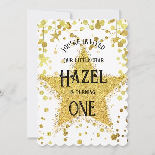 Goldener Star Einladung (Vorderseite)