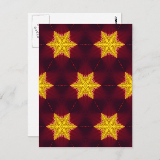 Goldener Star Postkarte (Vorne/Hinten)