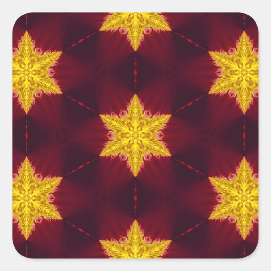 Goldener Star Quadratischer Aufkleber (Vorderseite)