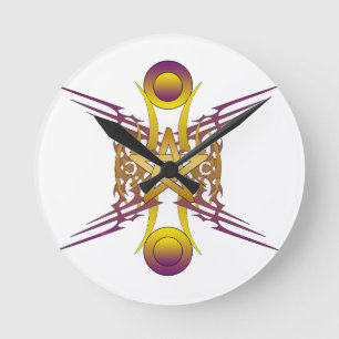 Goldener Star Runde Wanduhr