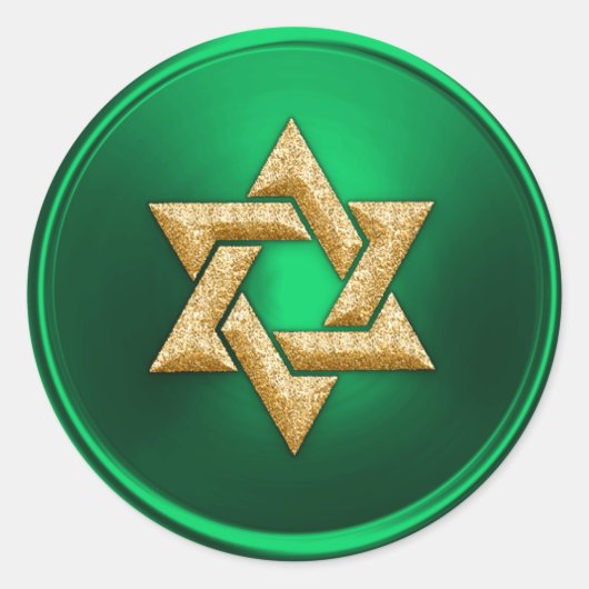 Goldener Star von David Umschlag Aufkleber Green (Vorderseite)