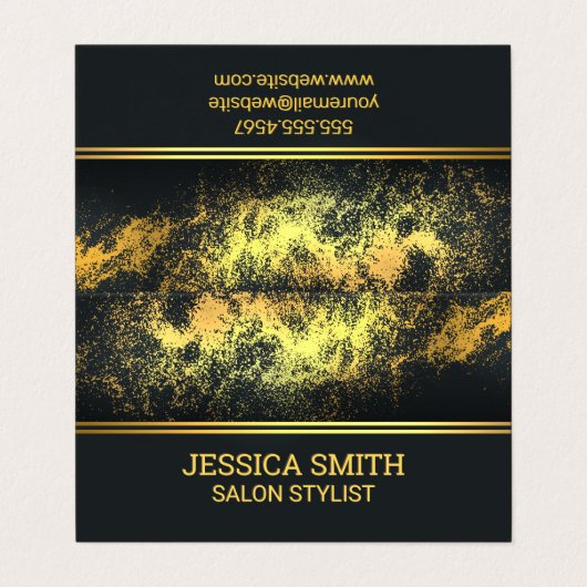 goldener Staubhintergrund Visitenkarten (Außenseite Aufgefaltet)