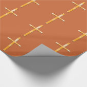 Goldener Steineffekt/religiöses Kreuz Geschenkpapier (Ecke)