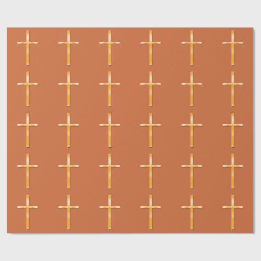 Goldener Steineffekt/religiöses Kreuz Geschenkpapier (Flach)