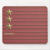 Goldener Stern auf Rose Rosa Mousepad (Vorne)