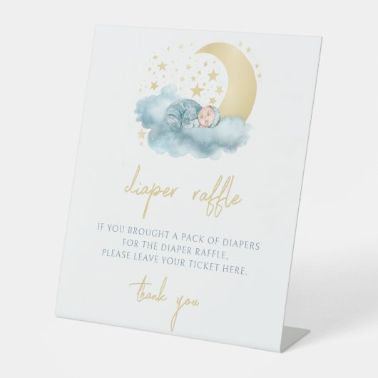 Goldener Stern-Mini-Duschdiapier-Zeichen Sockelschild (Vorderseite)