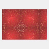 Goldener Stern mit rotem Hintergrund Geschenkpapier Set (Vorderseite 3)