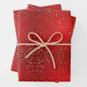 Goldener Stern mit rotem Hintergrund Geschenkpapier Set (Beispiel)