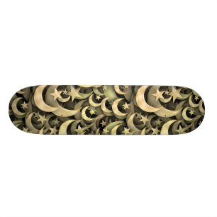 Goldener Stern und Halbmond Skateboard