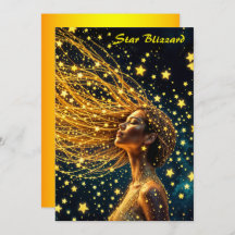 Goldener Sternenhimmel in der Mode Schönheitsmädch