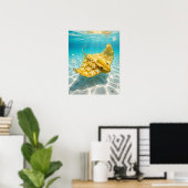 Goldener Sternfrucht-Stachelrochen Poster (Heimbüro)